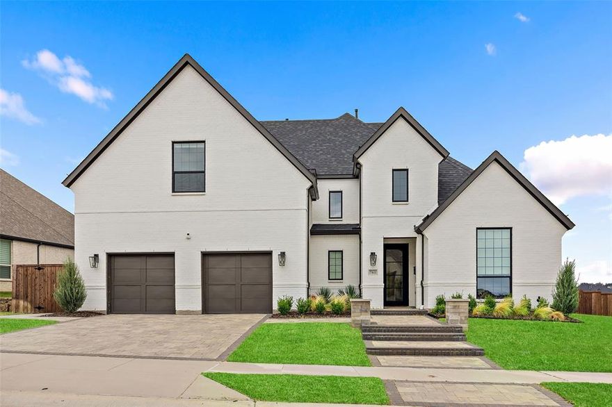 Discover the definition of luxury in this Resort-Style Oasis on a half-acre lot with expansive views. Enjoy the 39x22' pool, 10x8 spa, and covered patio with ceiling heaters, fireplace and built-in grill with bar. Sports enthusiasts will love the versatile sports court for pickleball, basketball and volleyball. Inside, elegance abounds. The grand two-story foyer with turned staircase leads to a state-of-the-art kitchen with an oversized island, farm style sink, Sub-Zero fridge and KitchenAid appliances. The dining room features floating shelves and built-in buffet cabinetry. The family room, with its soaring cathedral ceiling, custom built-ins, linear gas fireplace, surround sound, seamlessly opens to the outdoor living area. The main level also includes a luxurious owner’s suite, guest suite, media room, and office. The second floor offers three additional bedrooms and an open living area with a wall of custom built-ins. This home offers unparalleled luxury and comfort.