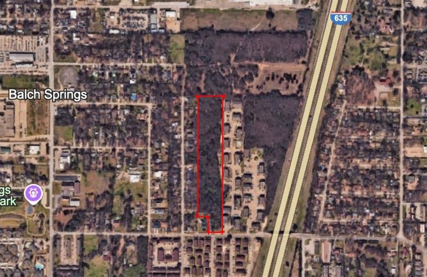 Location, Location, Location, Great and an Incredible commercial development opportunity! This 7.453-acre (324,653 sq ft) parcel at 12001 Quail Dr in Balch Springs, TX, is currently used as commercial vacant land and offers exceptional visibility, just minutes from I-635, I-20, I-30, and Hwy 175. Zoned LR (Local Retail), Zoned LR - Local retail - Ready for Office or Retail Development, the property allows for a variety of uses including restaurants, strip centers, convenience stores, grocery or department stores, medical or professional offices, hardware or furniture outlets, financial institutions, schools, amusement venues, and more. The land is flat, buildable, and located in a rapidly growing area with strong traffic counts. Buyer to confirm zoning uses.