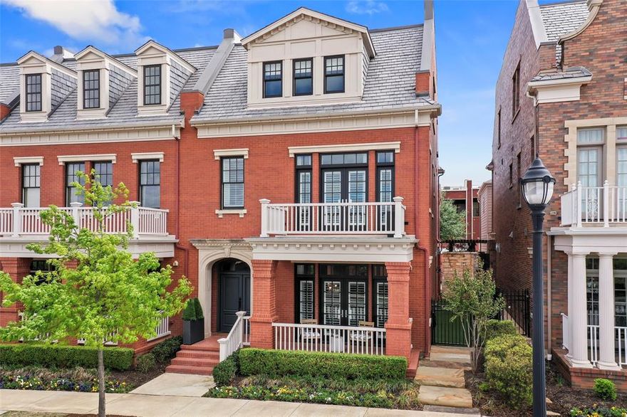 This beautifully appointed *FULLY FURNISHED* Brownstone in the Southlake Town Square Garden District is luxury living at its finest just 10 minutes from DFW Intl Airport with shopping, dining & entertainment all within walking distance. Recently remodeled by A Well Dressed Home this 4 bedroom, 5 bath offers top of the line finishes throughout & features an amazing chefs kitchen with Wolf appliances, plantation shutters, water filtration system, CAT-6 smart home system, state of the art mesh WiFi, surround sound & more. The 2nd floor offers a spacious primary suite with sitting area, balcony, & adjoining a luxurious master bath with large closet and laundry as well as two addl bedrooms each with en-suite baths.  The 3rd floor remodel includes a private office with built-ins, game room, a 4th bedroom currently used as a gym & full bath.  Impressive Accordian doors in the living room lead to a private courtyard perfect for entertaining & a side yard with turf is perfect for pets.