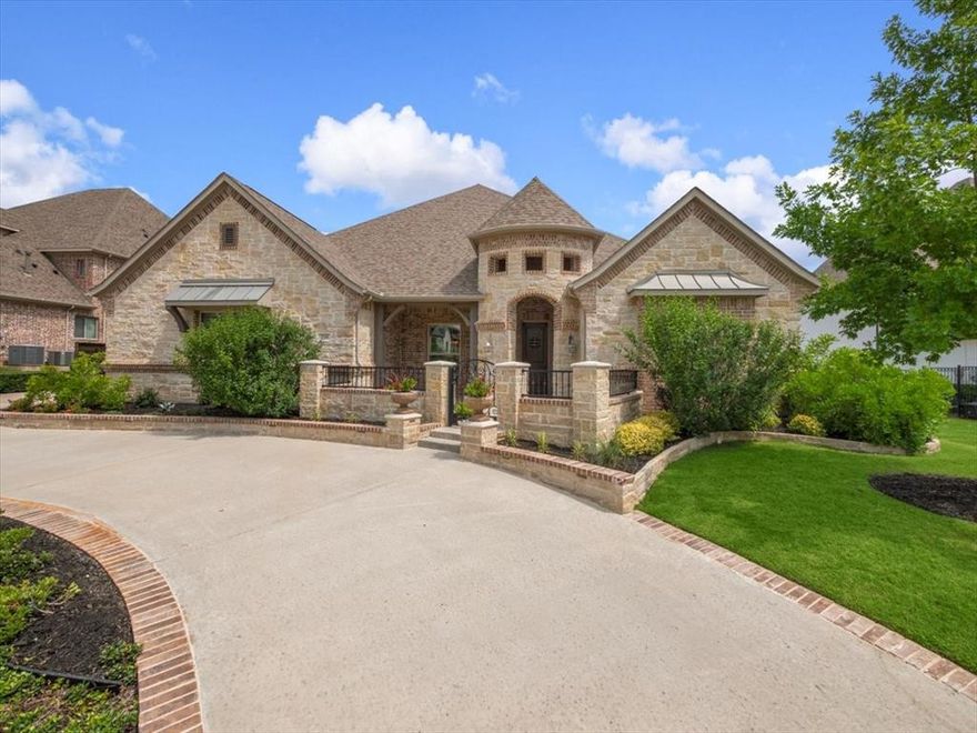 Gorgeous 1 story house in prestigious Southlake community of Carillon.4 Bedrooms, 4.5 baths and 3-car garage. Media room, spacious study, large family room with corner fireplace, kitchen island with large walk-in pantry. Screened large covered patio with outdoor fireplace, utility room sink and cabinets, mudroom cubbies, and cabana bath. Beautiful and mature landscaping with landscape lightning. Access to resort style community pool only accessible to Carillon residents. Walking distance to future development in Carillon Parc.