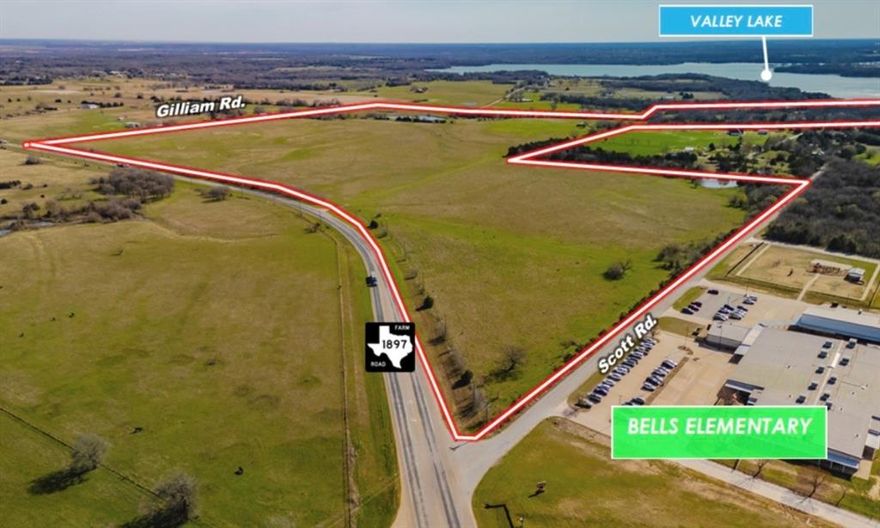 Shoreline Haven is a ±123.81-acre residential development opportunity strategically located along Valley Lake in Bells, Texas—less than one mile north of Hwy 82. Positioned within the direct path of North Texas expansion, this asset offers investors a rare chance to secure scale, location, and timing in one of the nation’s fastest-growing regions.

The property sits within a powerful economic ecosystem anchored by major semiconductor investments from Texas Instruments (20 miles) and Globiwafers (17 miles), representing more than $35 billion in ongoing development. These projects are driving sustained job creation and accelerating housing demand across Grayson County and beyond.

With direct highway access, adjacency to Bells Elementary School, and placement within the highly rated Bells ISD, the site is primed for residential absorption. Additionally, proximity to major retail and dining corridors along US-75—just 11 miles west—ensures future residents will have seamless access to daily amenities.

Opportunities of this scale, with lake frontage, infrastructure access, and proximity to transformative employment centers, are increasingly limited. Shoreline Haven represents a compelling land banking and development play with strong upside potential in a supply-constrained market.