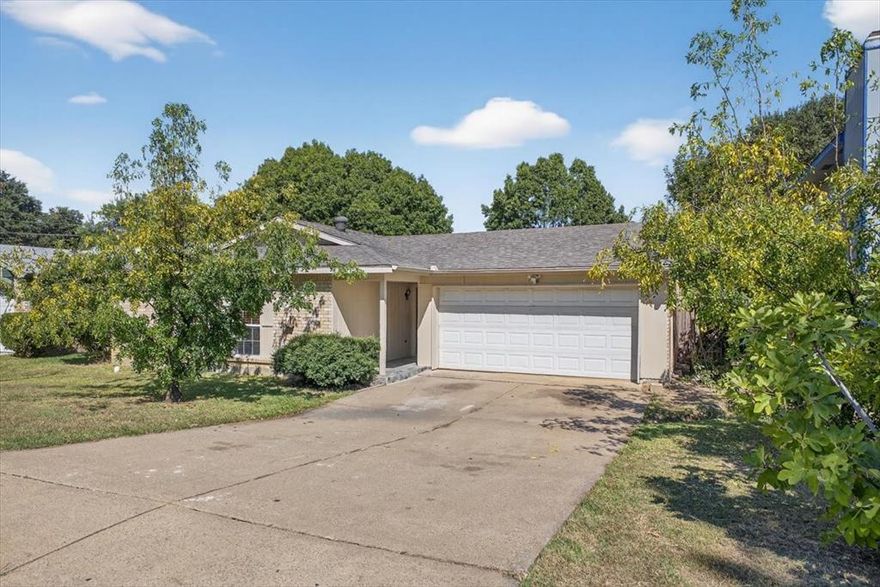 Charming 3 bedroom, 2 bathroom home in the heart of south Arlington! Perfect for a first-time home buyer. The home features an open living space with a wood burning fireplace connected to an updated kitchen with granite counter tops. The property features multiple sprouting fruit trees and a spacious backyard, with a covered back patio for lounging. Conveniently located within a few miles of major highways, restaurants, schools, hospitals, and less than 15 minutes from the AT&T stadium, you don't miss out on this gem-schedule a tour today!