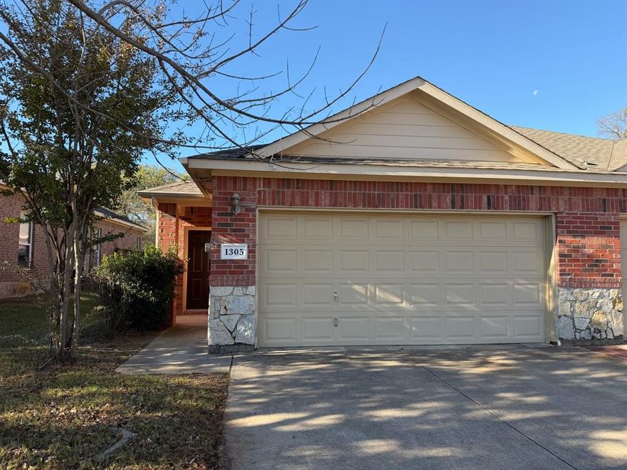 Full lawn services, refrigerator, washer, and dryer will be included with an approved 12-month lease! Beautiful David Weekly duplex in quiet cul-de-sac with 3 large bedrooms, walk-in closets and 2 full baths. Neutral interior painting of walls and trimming. Beautiful front elevation with well-maintained landscape and nice clean backyard. Great open floor plan equipped with ceiling fans, blinds, full size washer, dryer and refrigerator connections, 2 car garage and sprinkler system. Full lawn service is included with lease. No Pets.