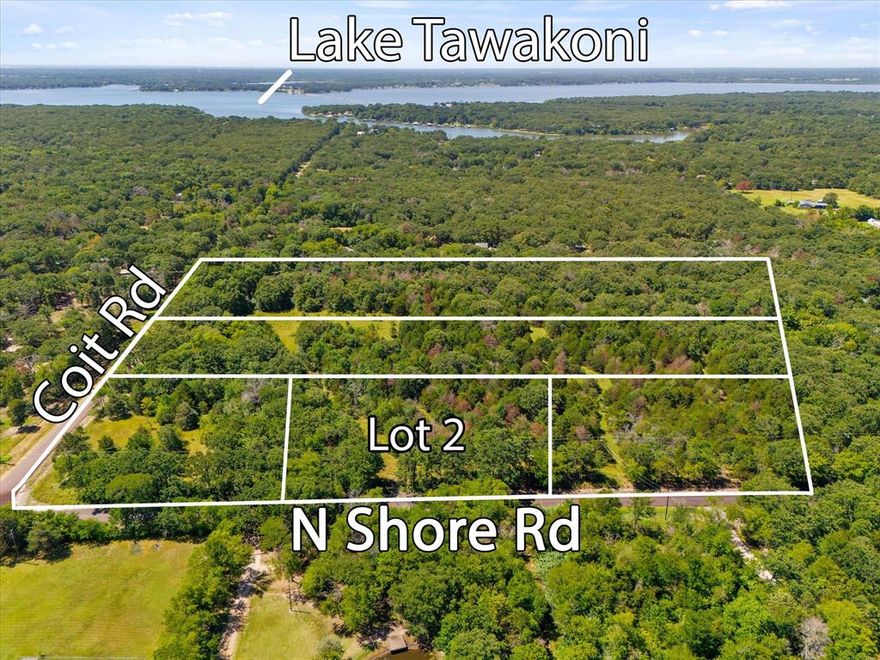 LOT 2 of Emerald Oaks 1.89+- acres of heavily treed land waiting for you to build your dream barndo or manufactured home. Enjoy the peace and privacy of country living with the convenience of being just minutes from Lake Tawakoni, offering year-round boating, fishing, and outdoor recreation. and enjoy nature. Utilities at the road. Plat & deed restrictions loaded in transaction desk. Priced to sell. Make an offer seller is motivated.