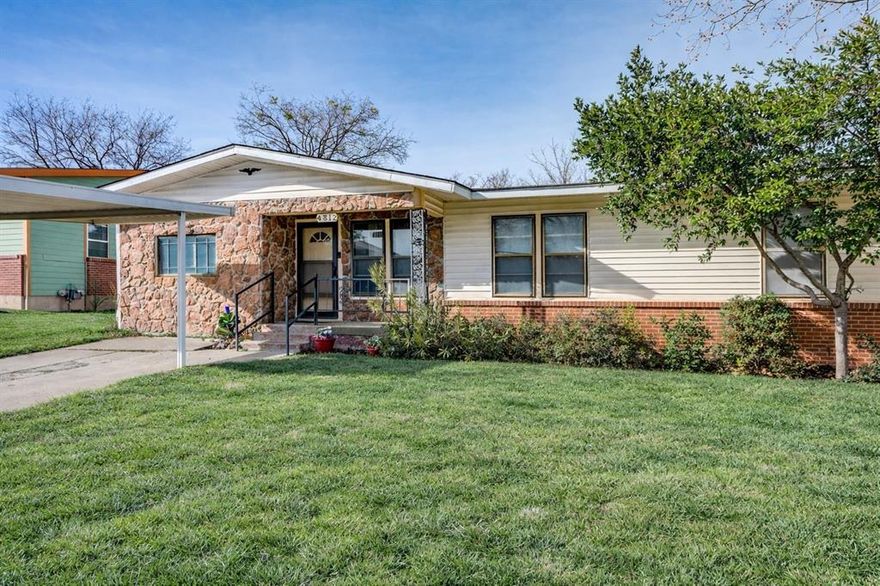 Enjoy tranquil living in this 3-bedroom home offering approximately 1,450 square feet of comfortable living space.  From the natural wood flooring to the new carpet and interior paint, this home feels warm, welcoming, and is move-in ready. The flexible garage conversion adds incredible versatility and could easily serve as a fourth bedroom, home office, game room, or third living space — whatever fits your needs. Central heat and air keep you comfortable year-round, and the separate utility room adds everyday convenience.  Step outside to a large, fenced backyard that’s perfect for weekend BBQs, kids, pets, or simply relaxing in your own private space.  Whether you're a first-time home buyer looking for a place to call your own or an investor seeking a solid opportunity, this home offers flexibility, updates, and value all in one.  This home is conveniently located to major highways, minutes to downtown, the historic Stockyards, churches, schools, and shopping.  Come see the potential and make it yours!  Refrigerator, washer, and dryer are negotiable.  

Come see the potential and make it yours!