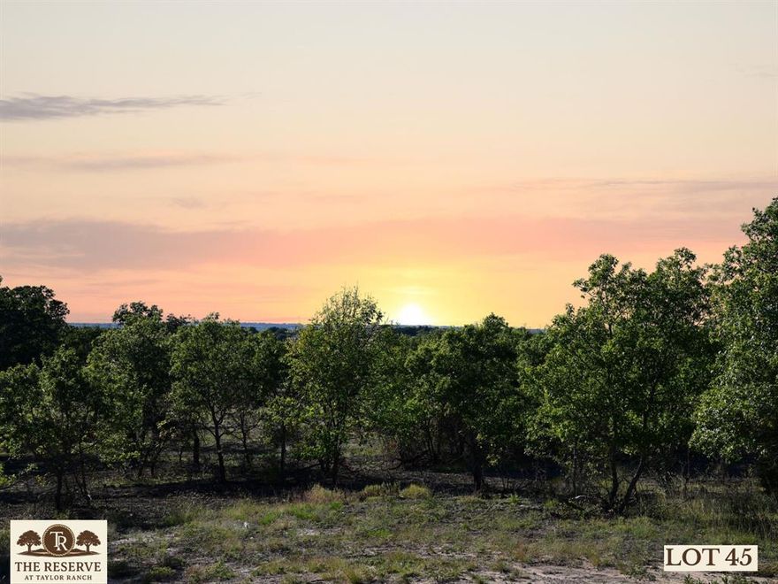 If you enjoy watching the sunset over miles of vistas, this lot is waiting for your curation! This lot is positioned with the back facing west providing unrivaled views. The Reserve at Taylor Ranch is your private slice of Parker County Paradise. This lot features a turn key lot that has been selectively cleared ensuring beautiful and well manicured oaks remain. Nestled in the quiet countryside of Springtown and within the coveted Weatherford ISD, offering a rare opportunity to own acreage tracts that balance privacy, beauty, and freedom, all just minutes from town. Ranging from hilltop parcels with sweeping views to shaded, wooded retreats;  each one unique and full of potential. With rolling topography that rises nearly 90 feet, the backdrop is breathtaking, offering unforgettable Parker County sunsets and a peaceful rhythm of life that feels miles away from the noise, yet only 20–25 minutes from Weatherford and close to Springtown’s local dining, shopping, & amenities. The Reserve is a true escape, a neighborhood that prioritizes privacy, space, & quality. Build your dream home on your timeline with deed restrictions, no HOA, and the freedom to create a lifestyle that suits you. Enjoy underground electricity, no water bills, well and septic-ready lots, & Next Link Fiber Optic Connectivity, all while being nestled in a quiet community. It’s the kind of place where neighbors wave, stars shine brighter, and the land works with you, not against you. The Reserve at Taylor Ranch isn’t just a place to live; t’s a place to belong. Evenings here feel like stepping back in time, where you can wander under wide Texas skies, catch lightning bugs in the dusk, and enjoy the kind of quiet that lets you hear the breeze through the trees. This is your invitation to slow down, spread out, and savor the simple moments. Come walk the lots, take in the views, and imagine the possibilities. New single-family construction must have a minimum of 1,700 square feet. No Barndominiums.