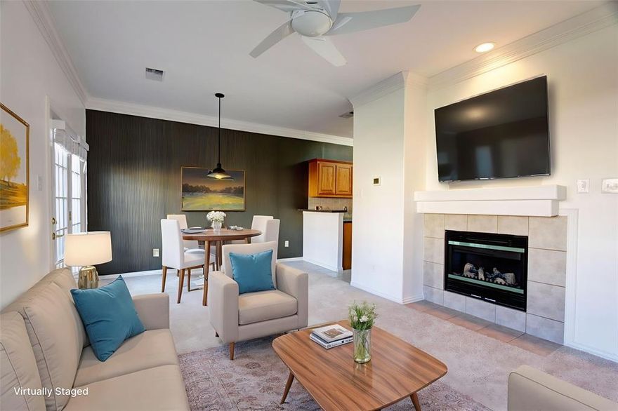 YOU HAVE to CHECK THIS OUT! Condo was recently freshly painted and all new carpet installed and LVP installed in Primary bath. This charming 3-bedroom, 2.5-bath condo offers the perfect blend of comfort, style, and convenience. Step inside to a cozy living room anchored by a decorative gas fireplace and is the ideal spot to unwind after a long day. The kitchen, designed with endless cabinet space, opens beautifully to the living room, where there’s plenty of room for a dining table and effortless entertaining.
Upstairs, the spacious primary suite is your private escape, complete with a huge walk-in closet, built-in linen storage, and a spa-like bath featuring a separate shower. Two additional bedrooms or versatile flex rooms offering endless possibilities, while a bonus alcove provides the perfect space for a home office, exercise nook, or quiet reading corner.
The full-size upstairs utility room makes laundry a breeze, while outside, a private deck invites you to enjoy morning coffee, evening grilling, or simply soaking in the fresh air.
With thoughtful details throughout and space designed to fit your lifestyle, this condo is more than just a home—it’s your everyday sanctuary.
Conveniently located in Allen minutes from the Allen Premium Outlets, HWY 75 and countless dining and shopping venues.
This is one of the smaller units in the complex, yet offers the same amenities as all the others.