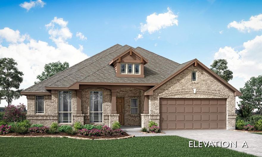 NEW! NEVER LIVED IN. Ready June 2026. Bloomfield Homes presents the Carolina, a single-story with a classic rotunda foyer, 3 bedrooms, 2 baths, 2 dining rooms, and a covered patio that's been extended! This plan starts with dual doors leading into a private front study and an open formal dining room before opening into the family room, completed by a wood-burning stone fireplace (mantel height). Durable RevWood floors are throughout common areas. An island centers the kitchen, surrounded by walls of cabinets including a built-in buffet at the breakfast nook and topped by Level 4 granite. More upgrades include a trash-can pull and a chevron backsplash. There's a classic flow that makes it easy to imagine cinnamon-roll mornings around the table or tucked into the window seat watching the sunrise. Also off the nook, the covered rear patio makes another ideal spot to enjoy quiet moments. 2 bedrooms split a hall bath around the corner from the family room, while the Primary Suite is on the opposite end of the home creating a private retreat. There's enough room in the primary bedroom for a seating area AND a king-sized bed; and the full bath has a garden tub, bench-seat shower, and dual sink vanity. Walk-in closet? Check. Curb appeal is another move-in ready feature with plants, trees, stone-edged flower beds, exterior lighting, whole house gutters, a bricked front porch, and timeless ACME brick exterior.  Nestled against the breathtaking backdrop of Lake Granbury, this community offers a tranquil retreat with convenient access to historic amenities! Visit Bloomfield Homes at Abe's Landing to explore what we can offer.