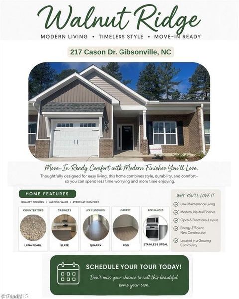 Townhouse For Sale - 217 Cason Drive<br/> Gibsonville, NC 27249