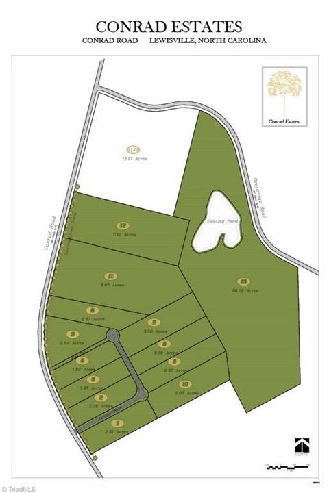 Vacant Land For Sale - LOT 4 - CONRAD ESTATES Conrad Road<br/> Forsyth County, Lewisville, NC 27023