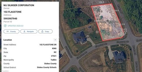 Vacant Land For Sale - 102 Flagstone Drive<br/> Stokes County, King, NC 27021