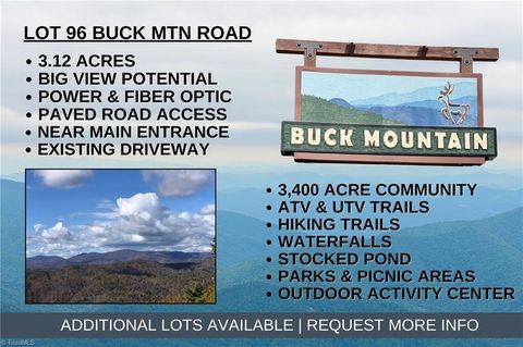 Vacant Land For Sale - LOT 96 Buck Mountain Road<br/> Purlear, NC 28665