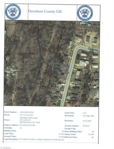 Vacant Land For Sale - 811 Douglas Drive<br/> Thomasville, NC 27360