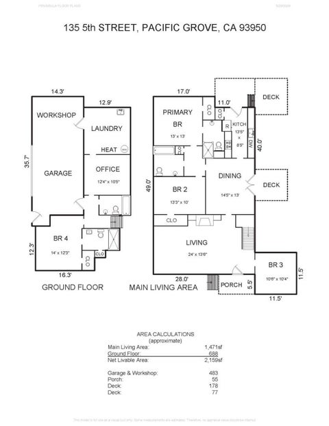 Tiny photo for 135 5th Street, PACIFIC GROVE, CA 93950 (MLS # ML82048662)