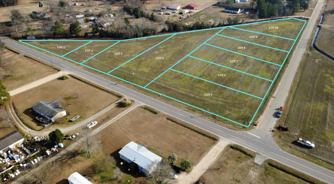 Overview of rural landscape with property parcel o