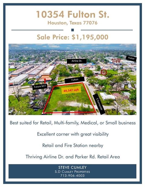 Vacant Land For Sale - 10354 Fulton St<br/> Harris County, Houston, TX 77076