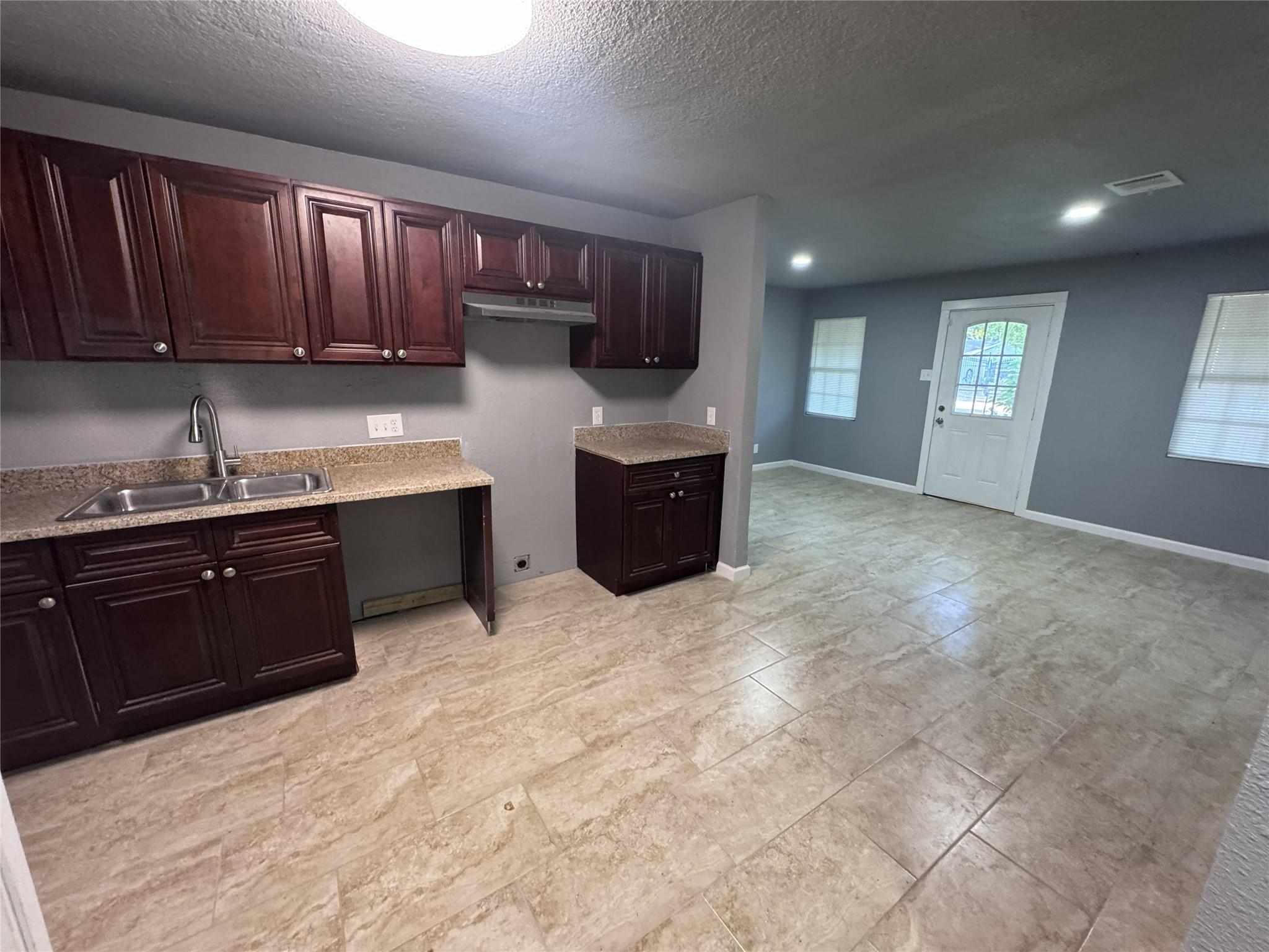 kitchen family room view