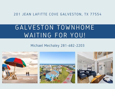 Townhouse For Sale - 201 Jean Lafitte Cove<br/> Galveston, TX 77554
