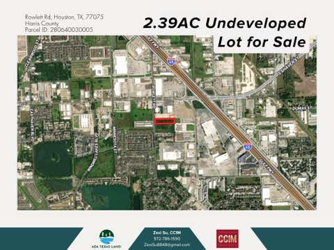 Vacant Land For Sale - TBD Rowlett Road<br/> Harris County, Houston, TX 77075