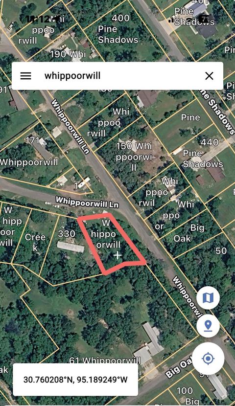 Vacant Land For Sale - TBD Whippoorwill Lane<br/> Point Blank, TX 77364