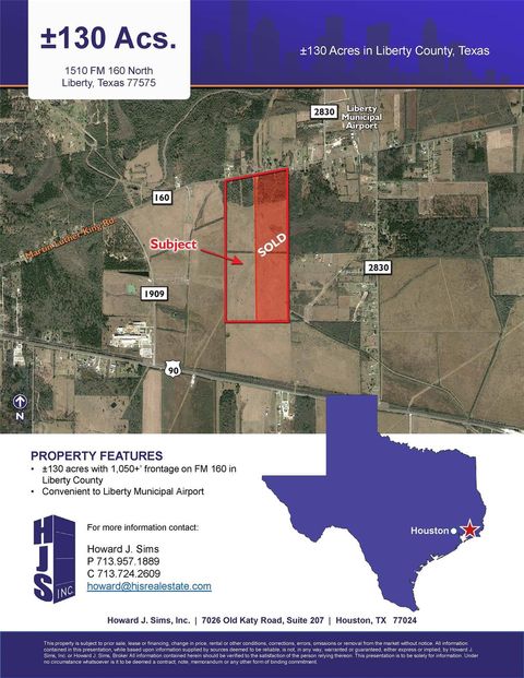 Vacant Land For Sale - 1510 Fm 160 Road<br/> Liberty, TX 77575