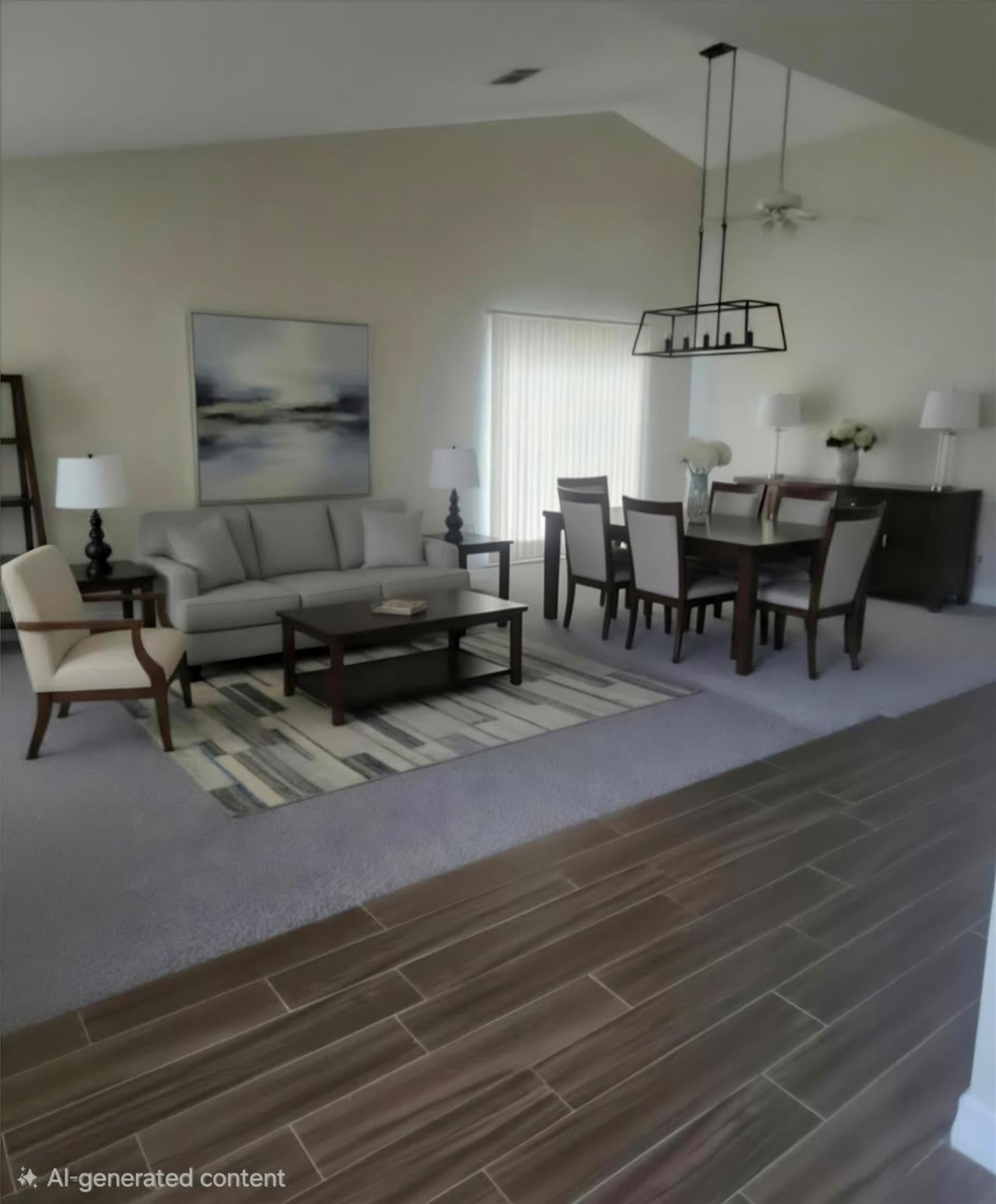 Nice spacious living room, dining room area