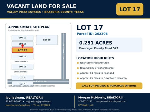 Vacant Land For Sale - LOT 17 County Rd 572<br/> Rosharon, TX 77583