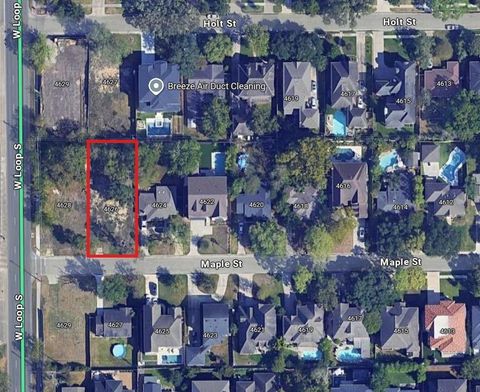 Vacant Land For Sale - 4626 Maple Street<br/> Bellaire, TX 77401