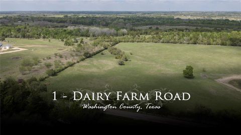 Vacant Land For Sale - 1 Dairy Farm Road<br/> Washington County, Chappell Hill, TX 77426