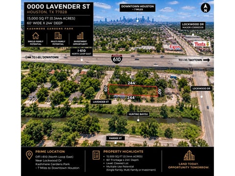 Vacant Land For Sale - 0000 Lavender Street<br/> Harris County, Houston, TX 77026