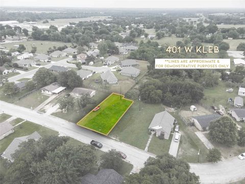 Vacant Land For Sale - 401 W Kleb Street<br/> Burleson County, Caldwell, TX 77836