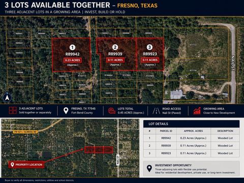 Vacant Land For Sale - TBD Lynne Lane<br/> Fresno, TX 77545