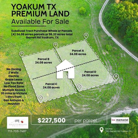 Vacant Land For Sale - TBD-B Garrett Road<br/> Yoakum, TX 77995