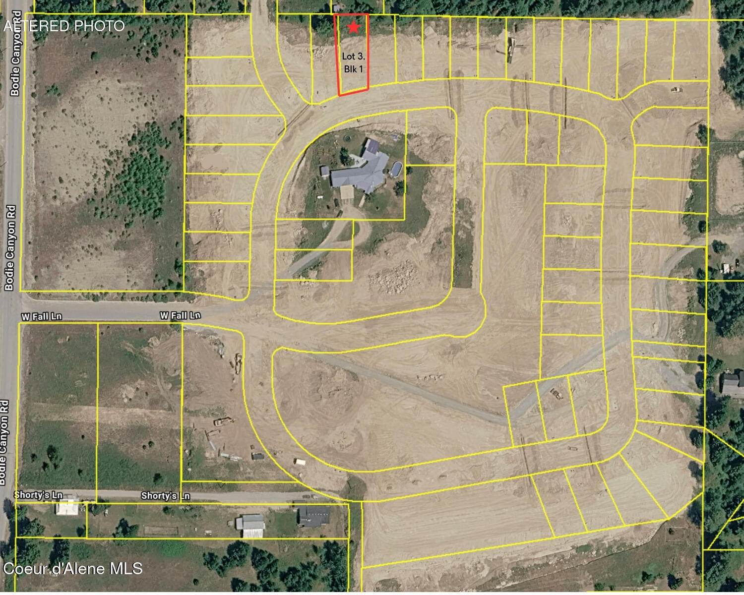 Lot 3 Bodie Canyon Lots Map