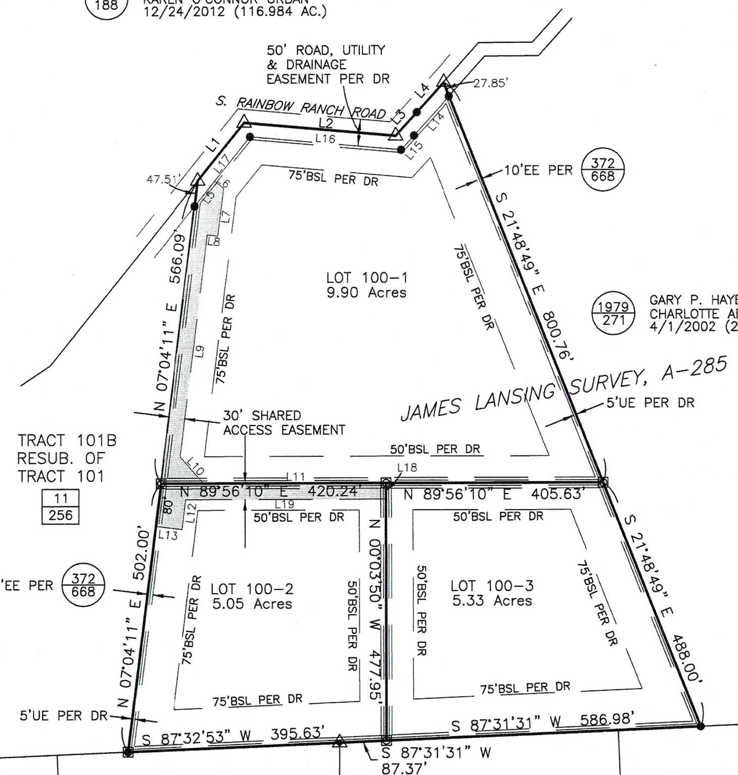 Lot 100-2 S. Rainbow Ranch RD