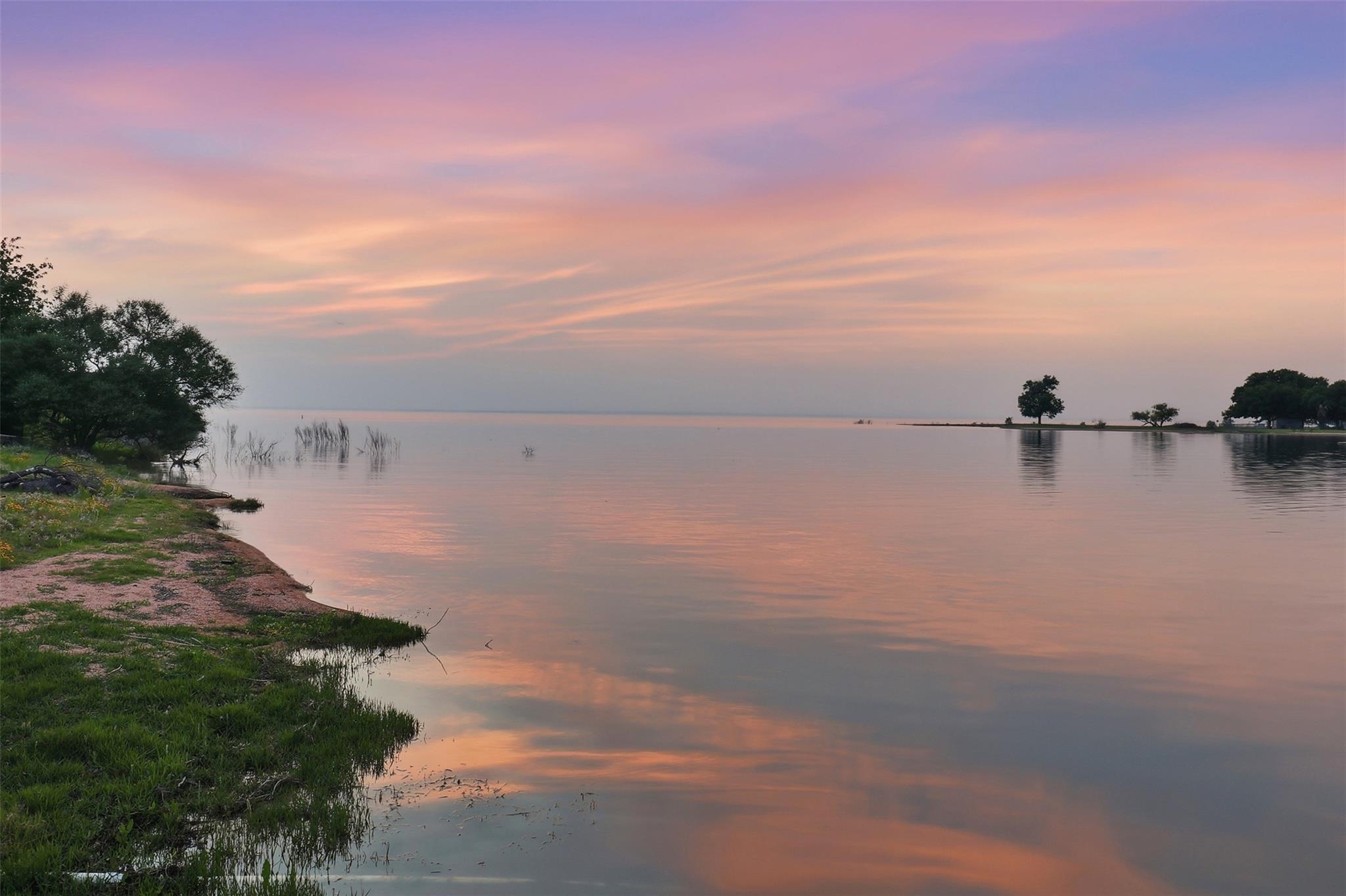 Expansive water frontage with a natural shoreline