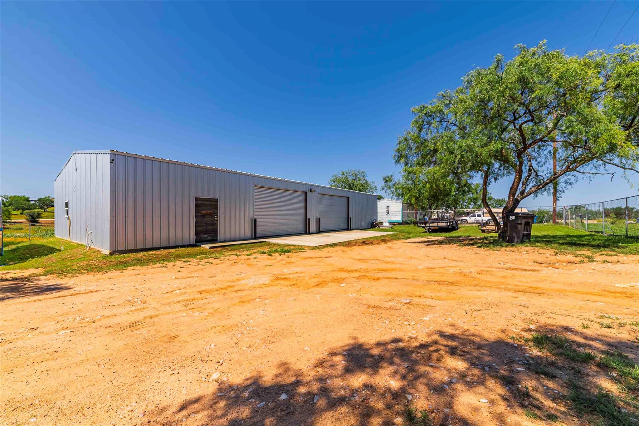 Exterior space featuring a garage