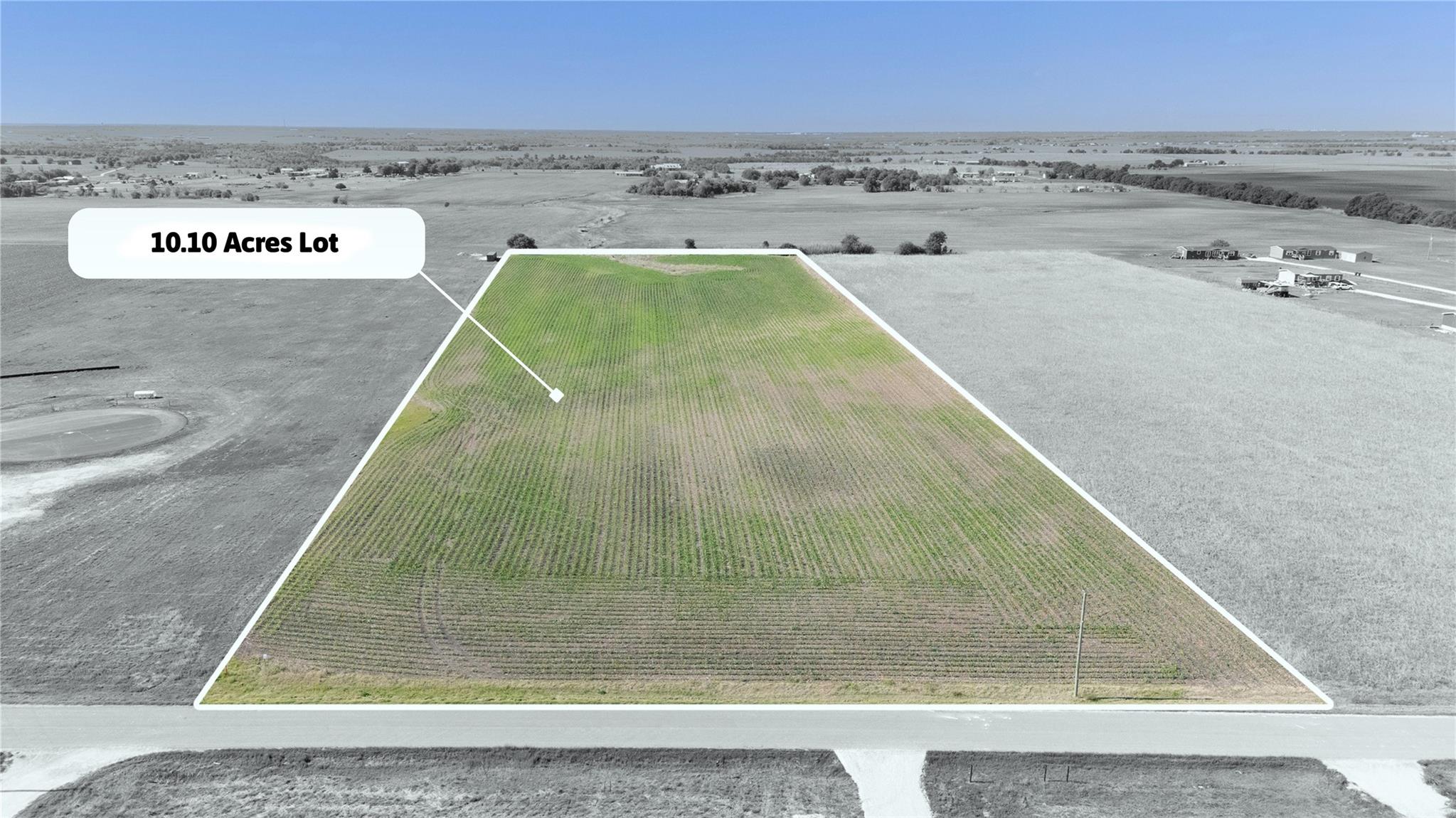 Aerial view of sparsely populated area featuring