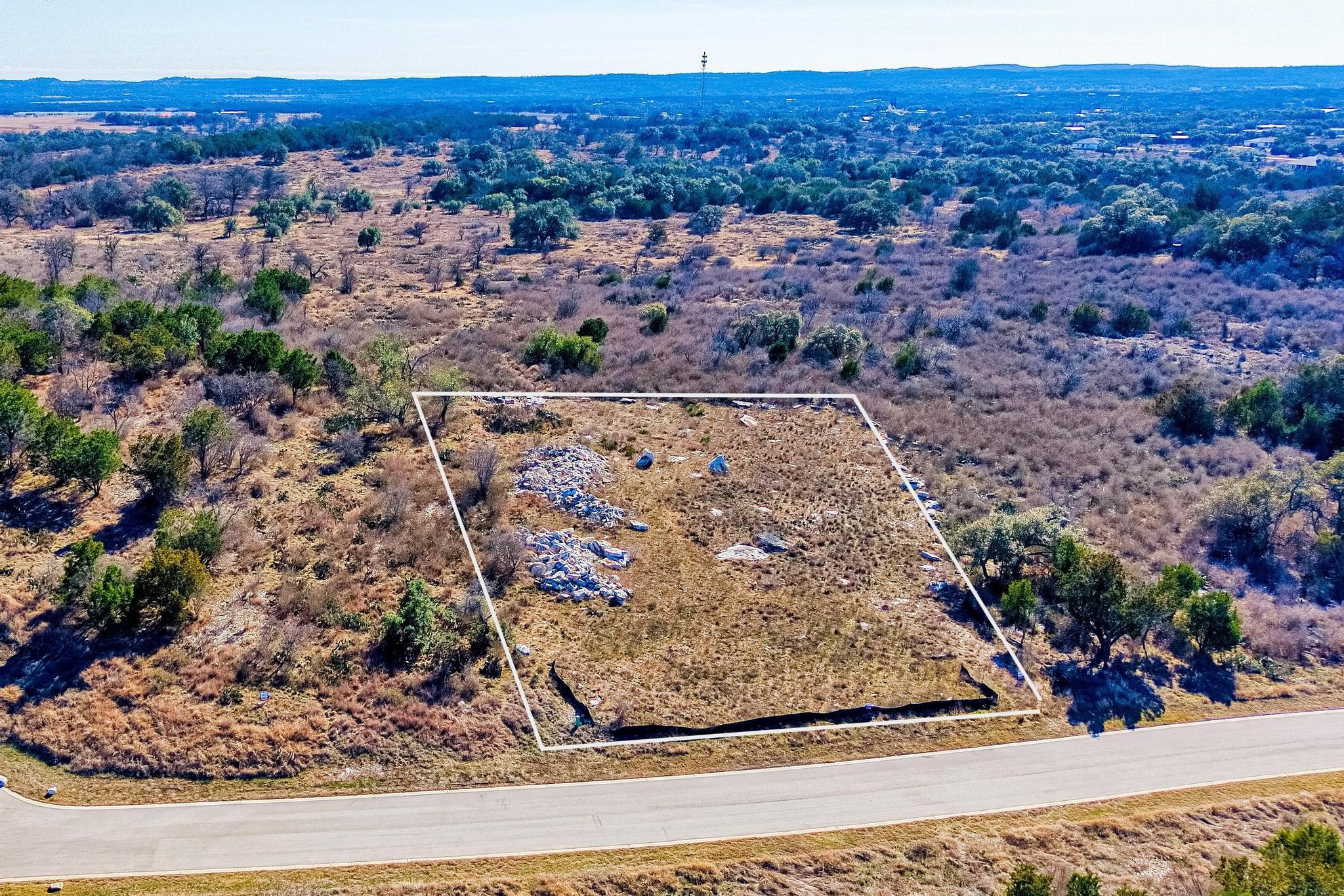Aerial view of sparsely populated area featuring