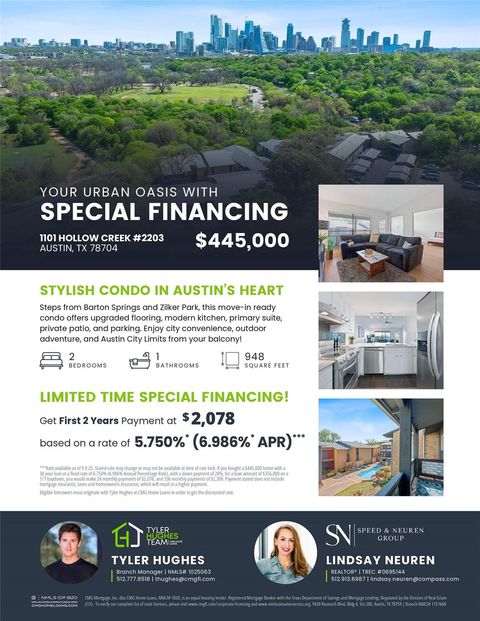 Tiny photo for 1101 Hollow Creek DR #2203, Austin, TX 78704 (MLS # 8973466)