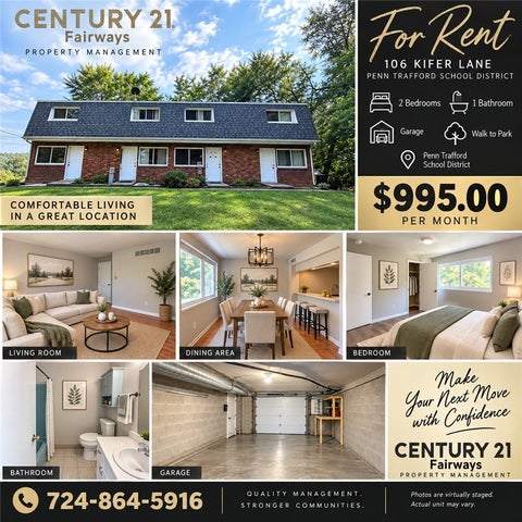 Townhouse For Rent - 106 Kifer Road Rd #106<br/> Westmoreland County, Jeannette, PA 15644