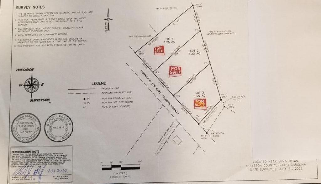 5315 Augusta Highway, Smoaks, SC Lots and Land Property Listing Randy