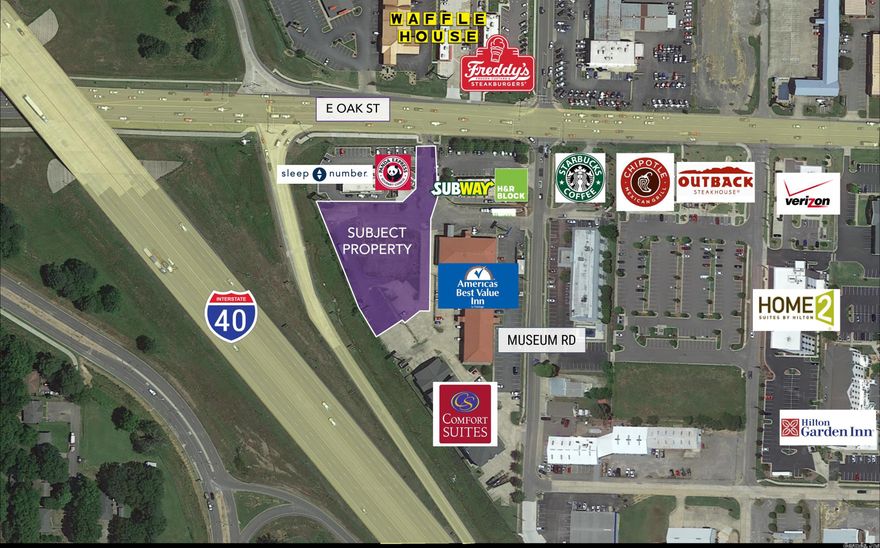 Highly visible commercial lot just off I-40 off Oak Street.