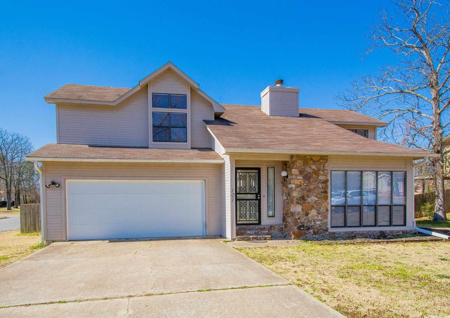 Excellent Location - in town, close to freeway access giving you travel friendly commutes to LRAFB, downtown NLR & LR, restaurants/social outings, golf, parks/recreation. This home's been freshly painted inside & out, woodwork in living room & fireplace mantel has been refinished. Water tank-2016, AC-2015, Roof-est.10 yrs. Large master with wood beam/vault ceiling, his/her closets. Updated flooring, great kitchen with lots of cabinets & new hardware. Large corner lot, fully privacy fenced backyard & deck.