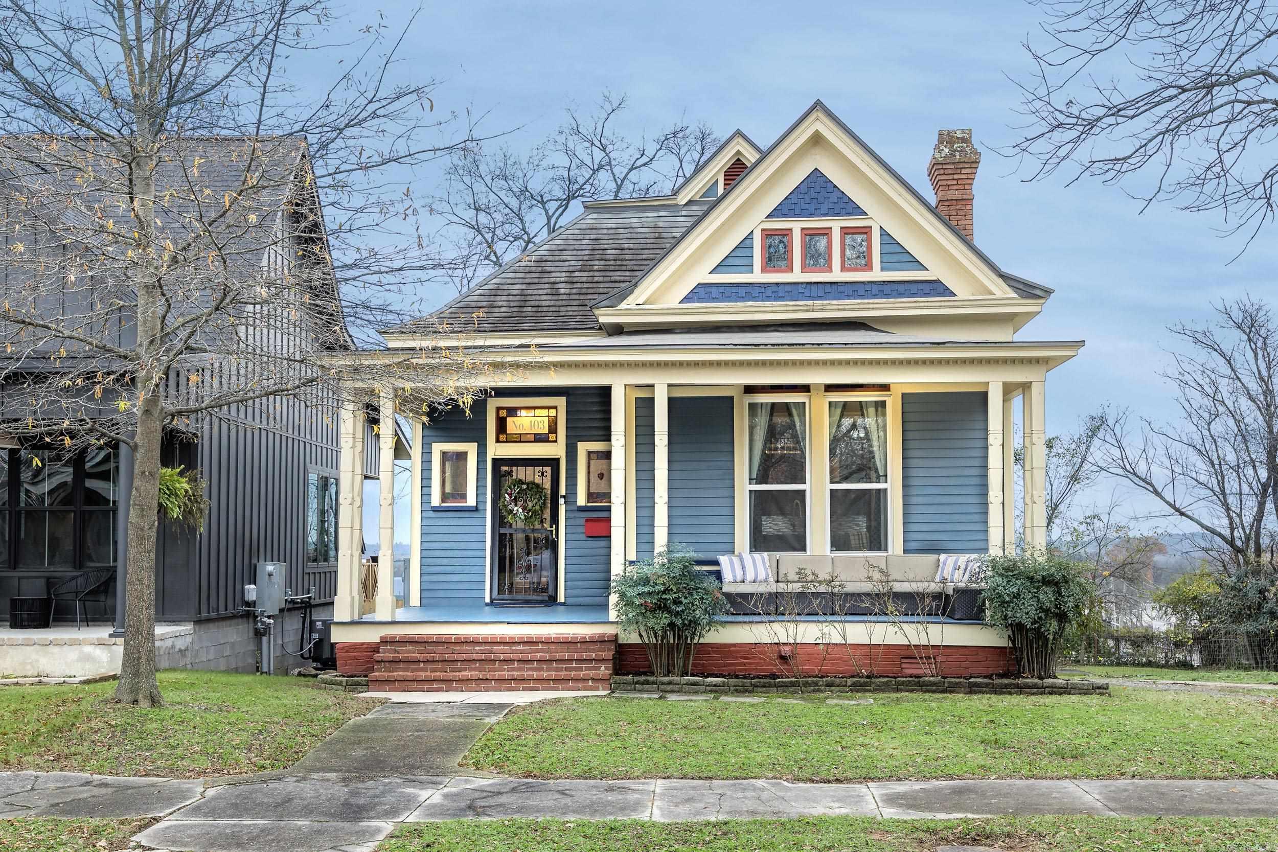 Step into this beautifully renovated 2-bedroom, 1-bath historic home, where timeless charm meets modern convenience. Fully updated in 2019, this gem boasts all new wiring and plumbing in addition to all the cosmetic and convenience upgrades including new roof with architectural steel shingles and new windows—both backed by lifetime warranties. Inside, details shine with 2 sets of original pocket doors and beautiful floor to ceiling custom cabinetry. The commercial-grade kitchen is a chef’s dream, featuring 6-burner gas range with pot filler & crumb tray, offering both function and flair. Smart features include Alexa-controlled ceiling fans & refrigerator and Ring doorbell & camera, blending modern convenience with classic design. French doors open to a peaceful backyard complete with gazebo, while an unfinished basement provides abundant storage or potential for future projects. The home's one-level layout makes for easy living, and thoughtful touches like custom draperies elevate the interior. This historic treasure comes with a vacant lot. Don’t miss your chance to own a piece of history with all of today's comforts!