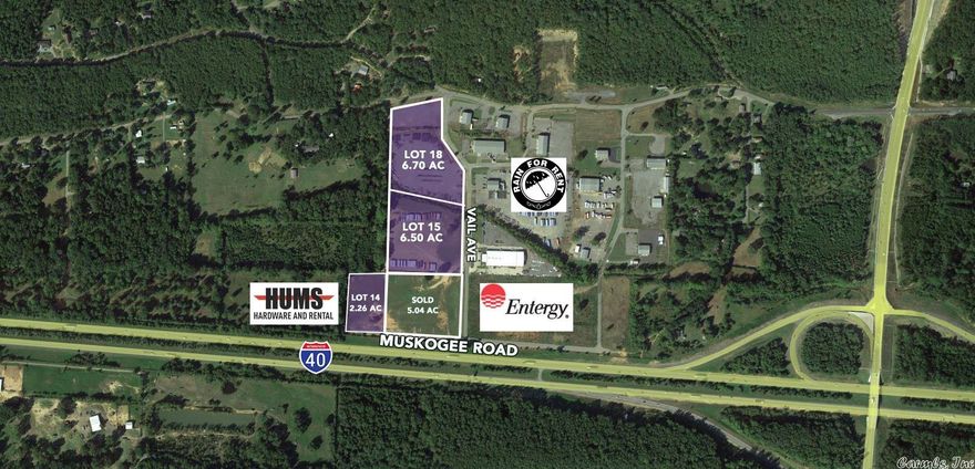 With easy access to I-40 and Hwy 25 this site is an ideal development opportunity for Office/Industrial.  Situated approximately 0.5 miles from the new cut through connecting I-40 and Conway to Highway 25. 3 total tracts of land equaling 15.46 ac