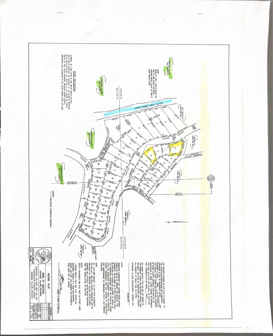 Here is the perfect opportunity to purchase 4 beautiful lots for one closing fee. You will find two lots located close to the North Golf Course, across the road from the Southfork River which runs through Cherokee Village and along side of the popular golf course. These lots are all level ground, perfect for building, with one being a nice corner lot setting on the corner of Wabash Dr and Yancopin Drive.  The other two lots are located at the South Golf Course and they too are nice level lots perfect for building. Two lots are located in Fulton County and 2 are in Sharp County but all are within Cherokee Village City Limits.