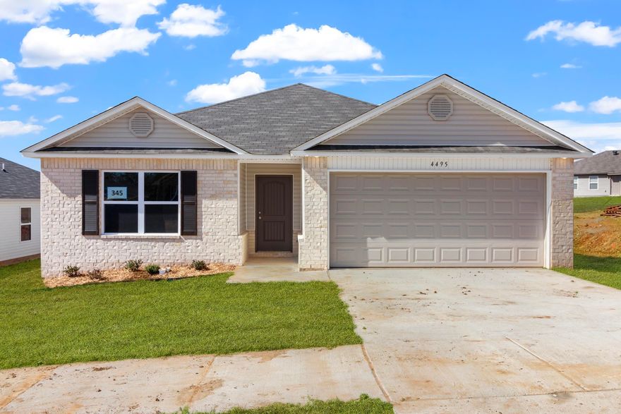 The beautiful Foster II plan. Come see why this 3-bedroom, 2-bathroom split floor plan is a perennial favorite! The spacious Living Room has lots of natural light. The eat-in Kitchen has plenty of space for a Kitchen table. The Master Bedroom has a large walk-in closet separate from the Bathroom!  Thoughtful upgrades included in this home: soaker tub/shower combo in Master Bath, plumbing faucet upgrade 2, 8" deep Kitchen sink, door bell, full width single vanity with drawer stack in Master Bathroom, 16" laminate bar top in Kitchen, Luxury Vinyl Plank flooring in wet areas and Living Room and adjacent hallways, raised ceilings in Living Areas per municipal requirements, Cheyenne style interior doors, baseboards level 2, full sod, microwave hood in Kitchen, smooth top range.   NOTE: Annual assessments depend on the lot, and assessment amounts range from $398-447. The bond expires 2038.