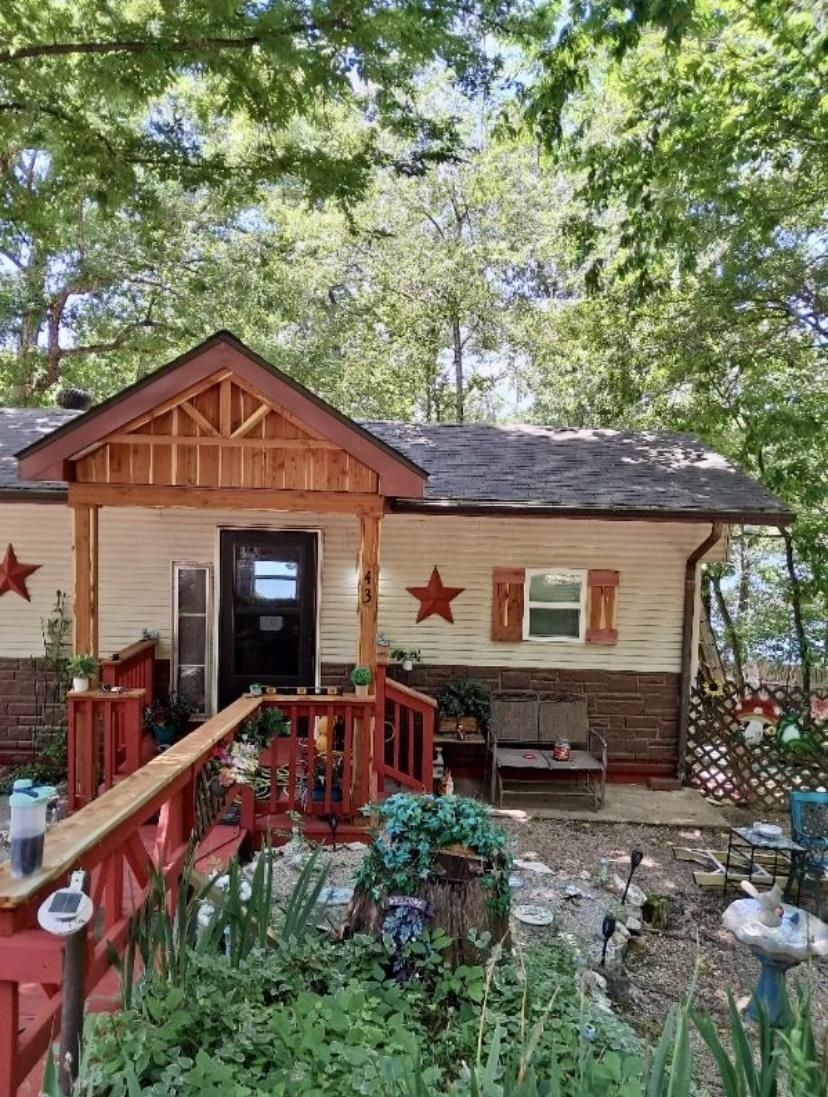 Flying on to the market is 43 E. Lakeshore in Highland, AR! This is a beautiful 2 bedroom, 1.5 bathroom home that has charm from the minute you pull in to the circle driveway! Upon entering the home you will find a large open living room and kitchen area. If you turn to the right you will find a bedroom and half bathroom. If you go back through the living room to the other side of the home you will find a large master bedroom, and bathroom. The master bathroom is perfect for relaxing and is complete with a jacuzzi tub and separate shower. The kitchen is one that is perfect for any chef with ample cabinet space for storage. Off of the kitchen is a fully heated and cooled sun room that is full of possibilities. The sun room is perfect for enjoying the lake views or could be used as a 3rd bedroom! Outside you will find a storage shed with a tiki bar deck, a pergola, and a wonderful boat dock complete with ladder for those summer swims! This home is on a no wake lake so you can enjoy swimming or fishing from sun up to sun down! This home is all electric and with taxes less than $200 per year is also budget friendly! This one won't last long so call today for your tour!