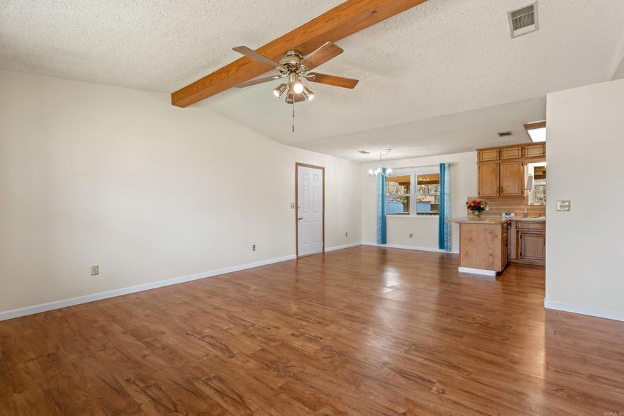 Update 3bd/2bath home with Large shop & storage behind shop In Lake Hamilton School District. All Appliance convey at no cost to buyers, 1 car Garage will have to get a remote control for garage door. From Garage there is a door into dining room, & a door to go in back yard. Laminate floor in Dining, LR, hall, and 3 bedrooms. Ceramic in both baths and Kitchen. MBath has walk in ceramic Tile shower, Hall bath has tub/shower combo.  New Paint inside & out.  Newer Insulated Windows, New Metal Roof, & Leaf Gard Gutters 2024 on Home and the shop. Porch swing at front door, needs painted. Covered Back Deck for party, grilling, very nice. Shop is 28' X 23' storage 28' X 14' needs new light bulbs. Shop has several 110 outlets & 2-220 outlets, seller use it fro a wood shop. Heater in the shop. Schedule showing soon. Bert Bailey 501-944-1704